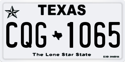 TX license plate CQG1065