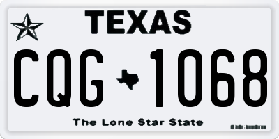 TX license plate CQG1068