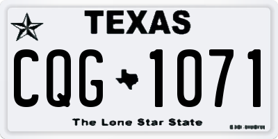 TX license plate CQG1071