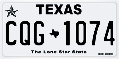 TX license plate CQG1074