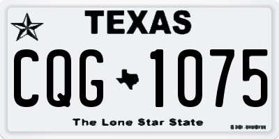 TX license plate CQG1075