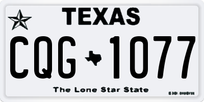 TX license plate CQG1077