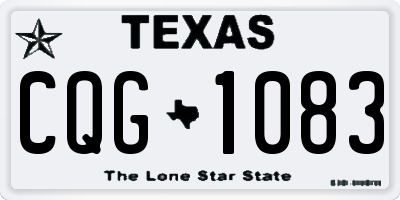 TX license plate CQG1083