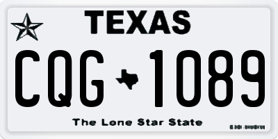 TX license plate CQG1089