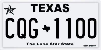TX license plate CQG1100