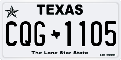 TX license plate CQG1105
