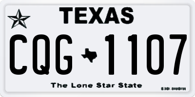 TX license plate CQG1107