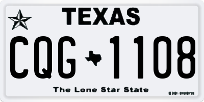 TX license plate CQG1108