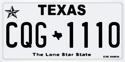 TX license plate CQG1110