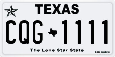 TX license plate CQG1111