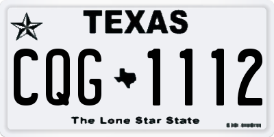 TX license plate CQG1112