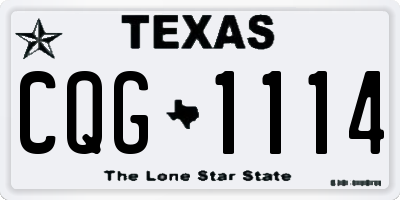 TX license plate CQG1114