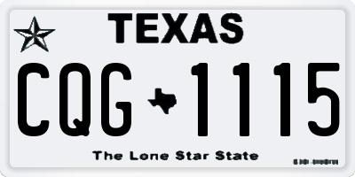 TX license plate CQG1115