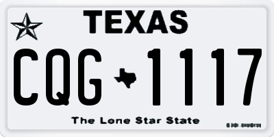 TX license plate CQG1117