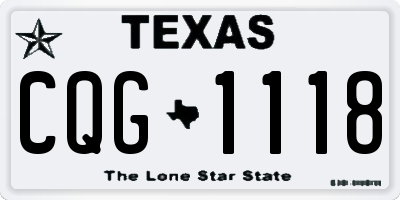 TX license plate CQG1118