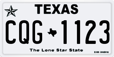 TX license plate CQG1123