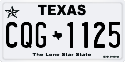 TX license plate CQG1125