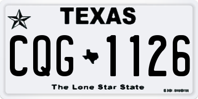 TX license plate CQG1126