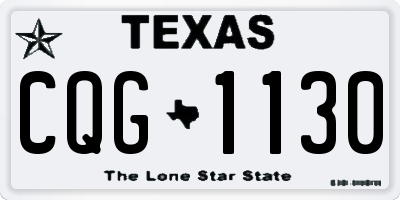 TX license plate CQG1130