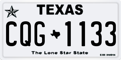 TX license plate CQG1133