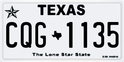 TX license plate CQG1135