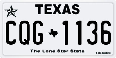 TX license plate CQG1136
