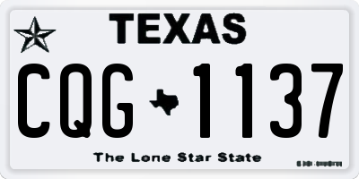 TX license plate CQG1137