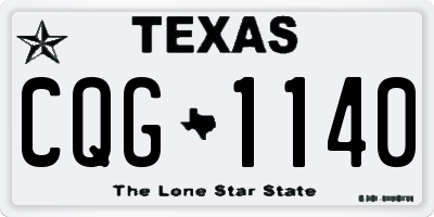 TX license plate CQG1140