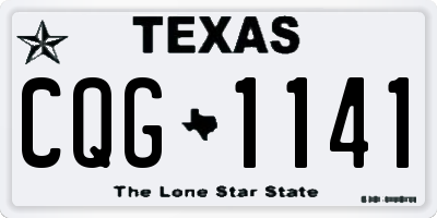 TX license plate CQG1141