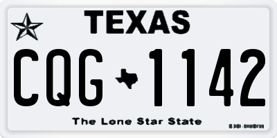 TX license plate CQG1142
