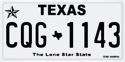 TX license plate CQG1143