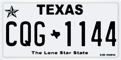 TX license plate CQG1144