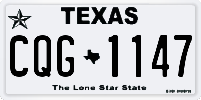 TX license plate CQG1147