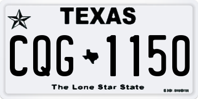TX license plate CQG1150