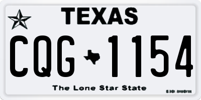 TX license plate CQG1154