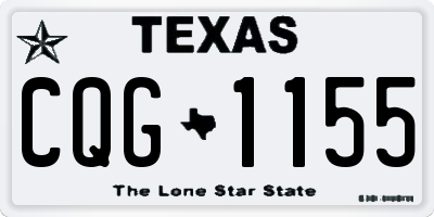 TX license plate CQG1155
