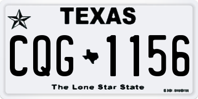 TX license plate CQG1156