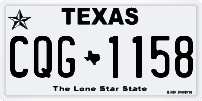 TX license plate CQG1158