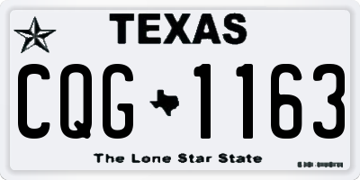 TX license plate CQG1163