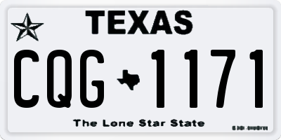 TX license plate CQG1171