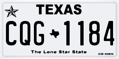 TX license plate CQG1184