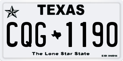 TX license plate CQG1190