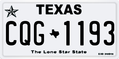 TX license plate CQG1193