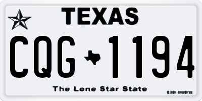 TX license plate CQG1194