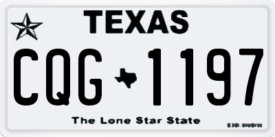 TX license plate CQG1197