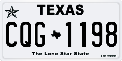 TX license plate CQG1198