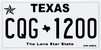 TX license plate CQG1200