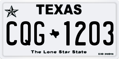 TX license plate CQG1203