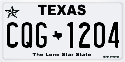 TX license plate CQG1204