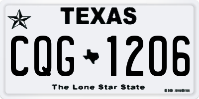 TX license plate CQG1206